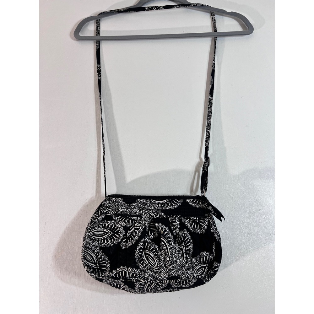 Vera Bradley Black White Paisley Bow Crossbody Bag Y2K Preppy Coquette